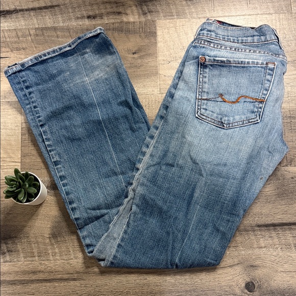7 For All Mankind Light Blue Straight Jeans     Size 27 - Picture 1 of 5